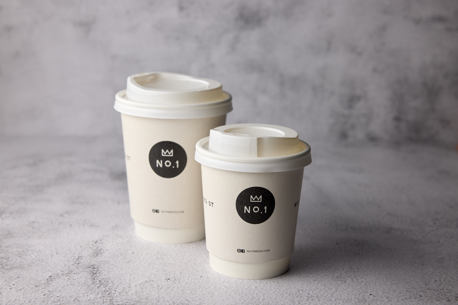 Two No.1 Princes St coffee cups